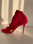 Елегантна червена обувка от стегната материя ( ликра) петата на обувките е подсилена. Тест и преглед, снимка 2