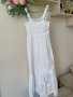 Нова дълга елегантна бяла рокля one size размер волани ластична горна част 100% памук памучна рокля , снимка 11