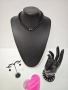 Ръчно изработен комплект бижута с черен оникс – гривна, колие и обеци , снимка 3