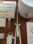 Изчистен стилен комплект за кръщене в златно, снимка 4
