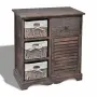 vidaXL Дървен шкаф, 3 тъкани кошници отляво, кафяв, снимка 1
