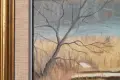 Стара картина масло върху платно, снимка 3