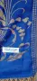 Луксозен двулицев шал Пашмина (100% Pashmina) – Кралско синьо и златисто, 170х69 см, снимка 5