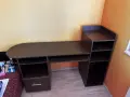 Бюро с рафтове, чекмеджета и поставка за клавиатура, снимка 1