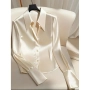 Сатенена риза в цват екрю, снимка 1