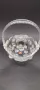 Кошничка/бонбониера с пластмасова дръжка, кристално стъкло Walther Glas., снимка 5