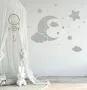 Стикер за стена Комплект луна с усмихната звезда  , снимка 3