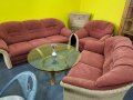 Комплект дивани Естествен ратан, снимка 1 - Дивани и мека мебел - 42021614
