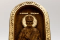 Свети Николай Чудотворец – релефна икона от дъб с позлата, снимка 5
