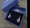 Сваровски SWAROVSKI обеци оригинални бледо син  камък, снимка 2