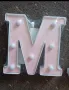 Розова лампа буква М , снимка 3