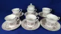 Български костен порцелан, 5 чашки, 5 чинийки, захарничка с капаче, снимка 6