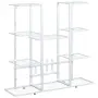 vidaXL Стойка за цветя, 94,5x25x89 см, бяла, желязо, снимка 1