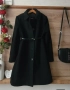 Черно палто с пухкава яка, снимка 3