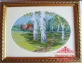 Комплекти ръчно бродирани гоблени "Сезони" с рамки, снимка 1