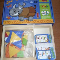 Нов Дървен пъзел Заек с двустранни карти и дървена кутия, снимка 5 - Образователни игри - 34853470