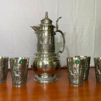 Гарафа и чаши от калай за вино Antik*Vintage, снимка 2 - Антикварни и старинни предмети - 44335796