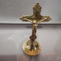 красив стар бронзов масивен кръст разпятие, снимка 10 - Антикварни и старинни предмети - 41968078