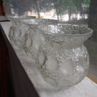 Стари стъкла за абажур полилей плафон лампа 3 бр., снимка 3 - Антикварни и старинни предмети - 40550046