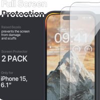 GOODVISH 3 в 1 Premium Silicone, Калъф за iPhone 15 6.1" (2023), черен, снимка 5 - Калъфи, кейсове - 42496090