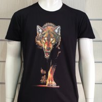 Нова мъжка тениска с дигитален печат Ходещ Вълк, Серия вълци, снимка 8 - Тениски - 40709129