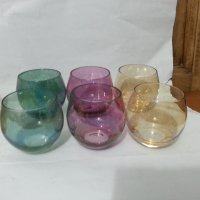 Ретро цветни чашки  чаши, снимка 1 - Антикварни и старинни предмети - 35985281