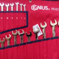 Genius tools 17 броя Гаечни ключове комплект Хром Ванадий made in canada, снимка 4 - Ключове - 42280473