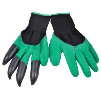 Градински ръкавици, с нокти, зелени