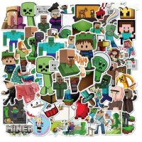 50 бр Minecraft Майнкрафт самозалепващи лепенки стикери за украса декор картонена торта и др парти, снимка 5 - Други - 32115441
