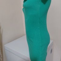Зелена рокля - рипс, снимка 3 - Рокли - 41456330