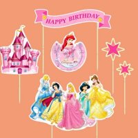 Дисни принцеси Disney Princess happy birthday топер топери сламки рожден ден украса торта парти , снимка 3 - Други - 41807255
