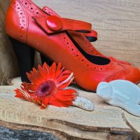 Изисканост към облеклото Ви с дамски обувки,изработени от естествена кожа в актуален червен цвят, снимка 8 - Дамски обувки на ток - 41600756