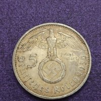 5 марки 1936 година сребро Трети Райх , снимка 1 - Нумизматика и бонистика - 41540470