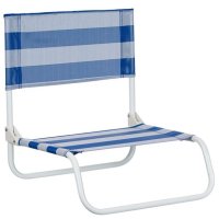 Плажен стол синьо бяло райе металик 45x41x50см, снимка 1 - Къмпинг мебели - 41434149