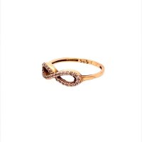 Златен дамски пръстен 1,31гр. размер:53 14кр. проба:585 модел:18875-1, снимка 2 - Пръстени - 41896979