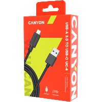 Зареждащ кабел CANYON UC-4, Type C USB 3.0, 1.5M, Черен SS30239, снимка 2 - USB кабели - 40063014