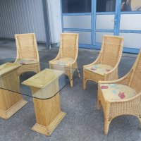 Маса и столове от ратан, снимка 4 - Маси - 42169639