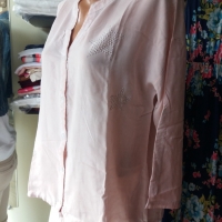 Бледорозова риза без закопчаване - ХЛ/2ХЛ размер , снимка 2 - Ризи - 36103939