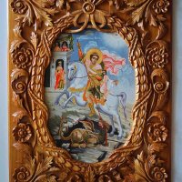 Икона " Свети Георги " дърворезба, иконопис, уникат, снимка 1 - Икони - 21294767
