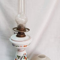 Антикварна порцеланова газена лампа., снимка 1 - Антикварни и старинни предмети - 36044870