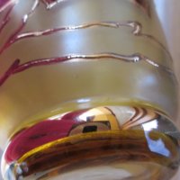 Много красива Кристална ваза ,ръчно рисувана със злато,16см., снимка 6 - Вази - 34837731