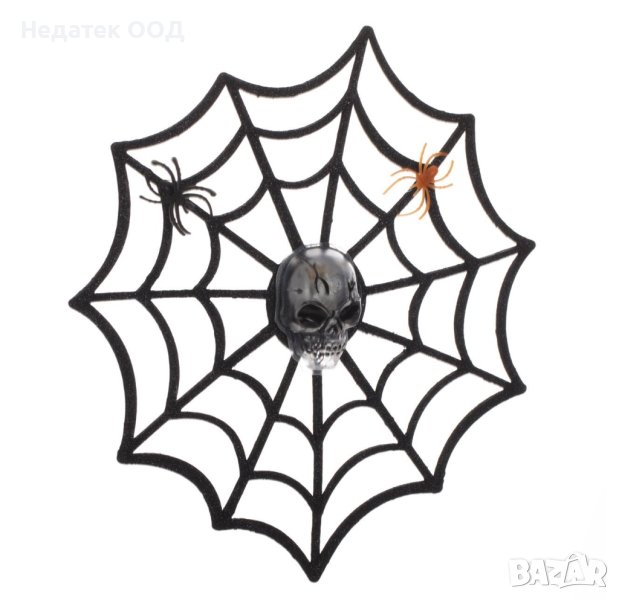 Декоративна паяжина/ череп със светлина, 26 см, снимка 1