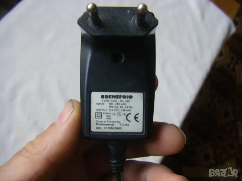 Работещ адаптор BENEFON - АС 100V-240V/DC 6.5V, 750мA с жак 3.5мм, снимка 1