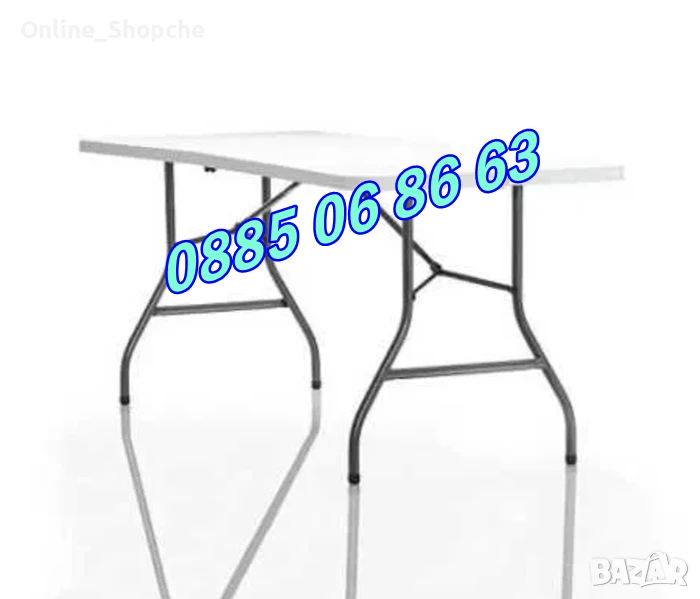 Сгъваема маса за кетъринг, градинска маса 180/74 см, къмпинг маса, снимка 1