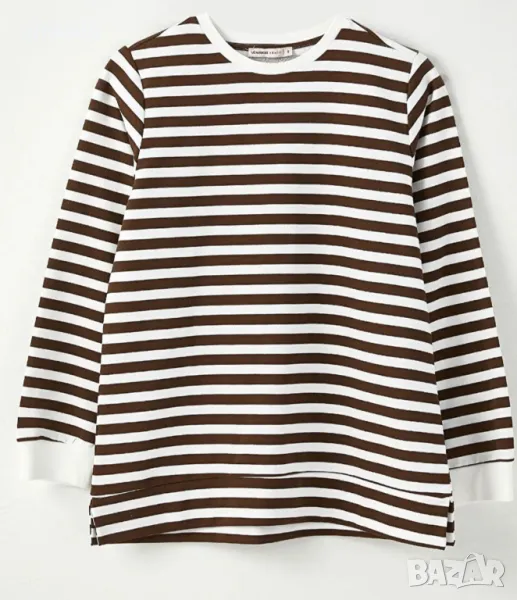 Нова с етикет светло бежова блуза на кафяви черти, 3ХЛ, снимка 1