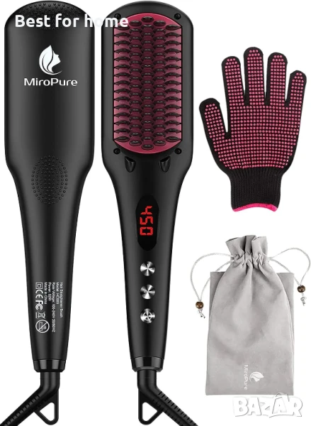 MiroPure 2 в 1 йонна четка за изправяне на коса  с 16 настройки, снимка 1