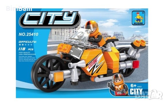 Конструктор AUSINI CITY - мотоциклет / 118 части / тип LEGO, снимка 1