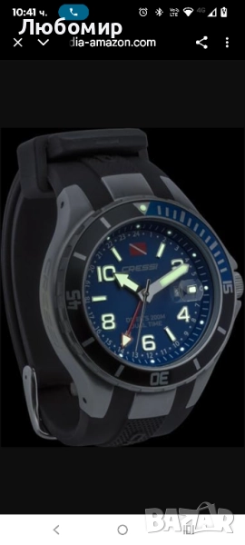 Cressi Traveller Dual Time Черен 10 ATM професионален подводен часовник  , снимка 1