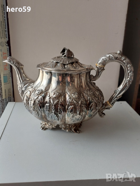 Стара сребърна-925 английска кана(чайник) сребро 925 проба, снимка 1