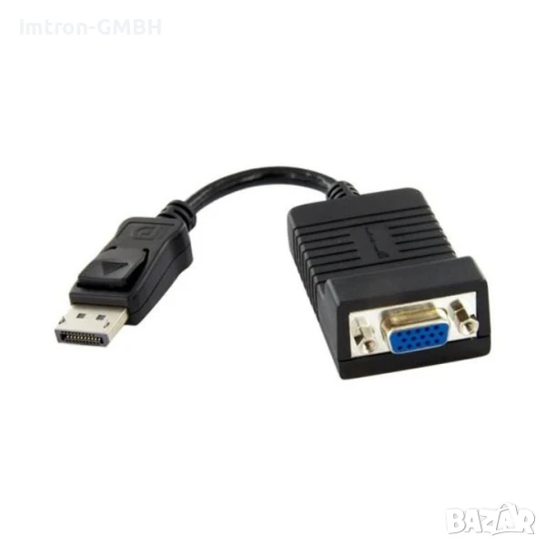Оригинален Адаптер HP DisplayPort to VGA HD15 Female, HP 481408-004, снимка 1
